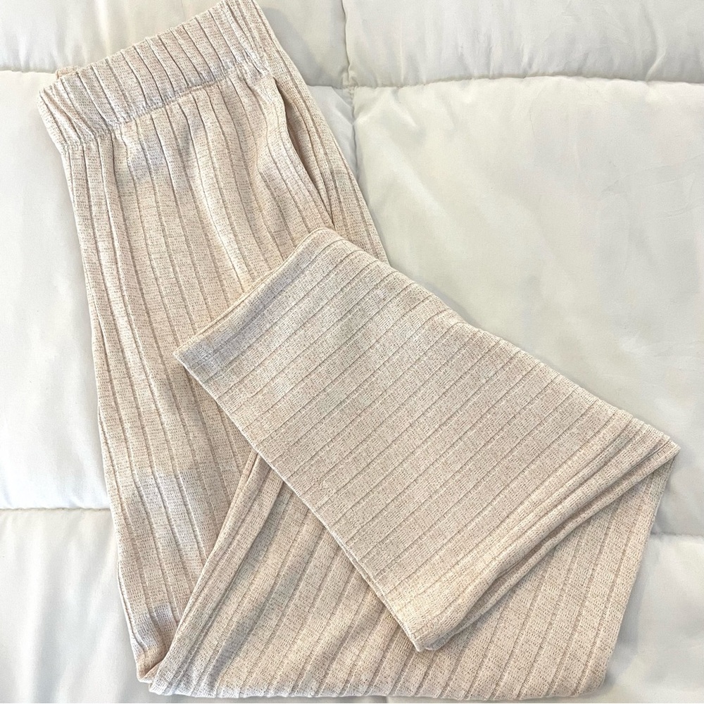 GAP KIDS NWOT Sz XL WIDE LEG LOUNGE PANTS RIBBED DETAIL STRETCH WAIST